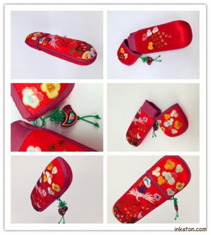 Silk Glasses Case red, collage