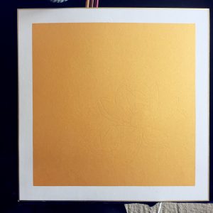 outline of the lotus left on the Xuan paper