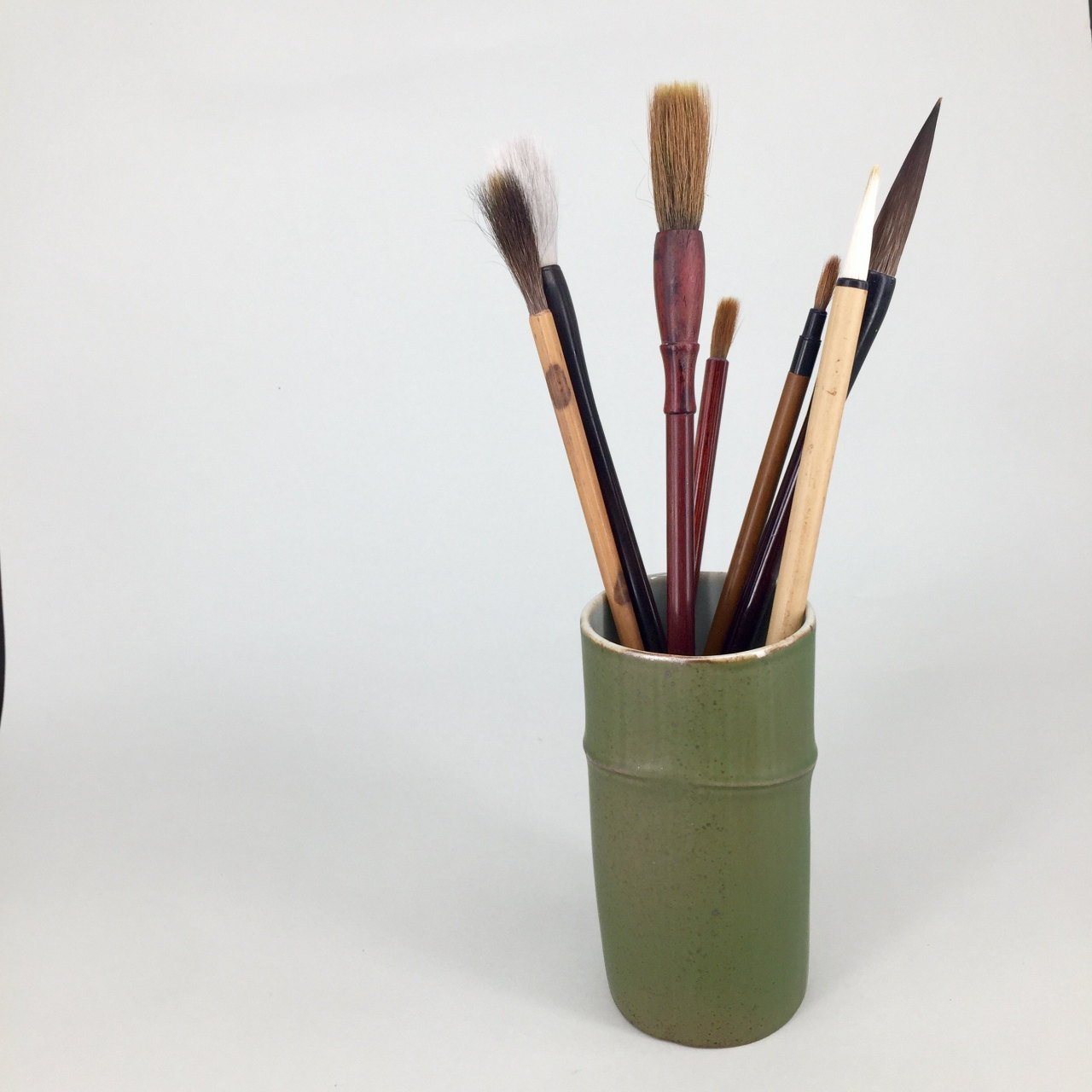 Fabric Painting Brush Set w/ Bamboo Holder