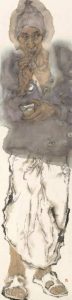 Indian Street - old man whistles softly 《路遇印度—低吟老者》200×50cm 纸本水墨 2015年
